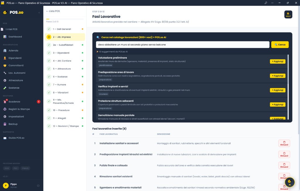 AI suggerisce le fasi lavorative dalla descrizione del lavoro
