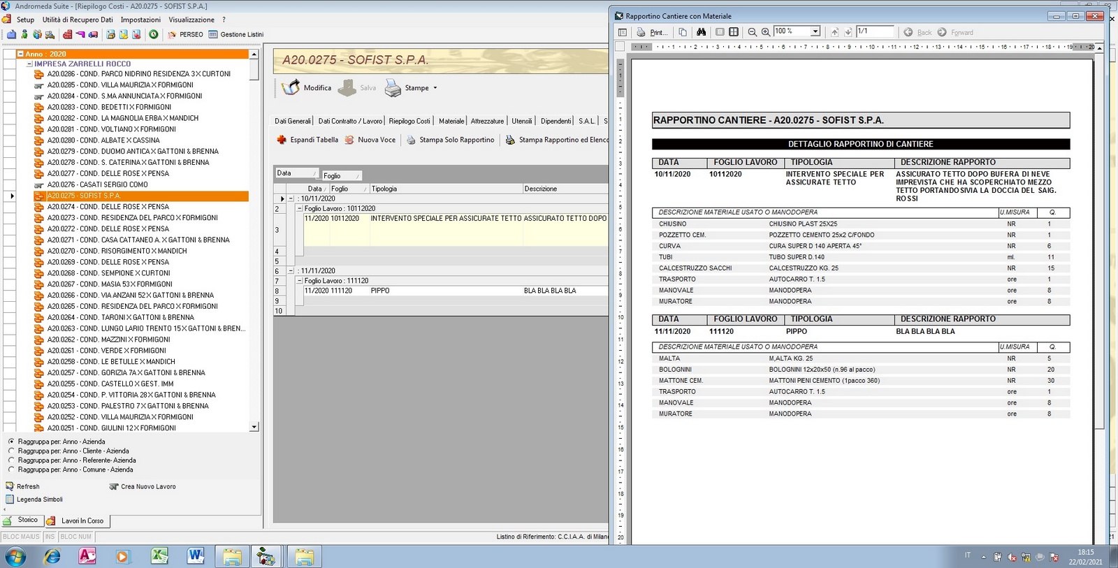 Software costi cantiere azienda edile ed impiantistica andromeda