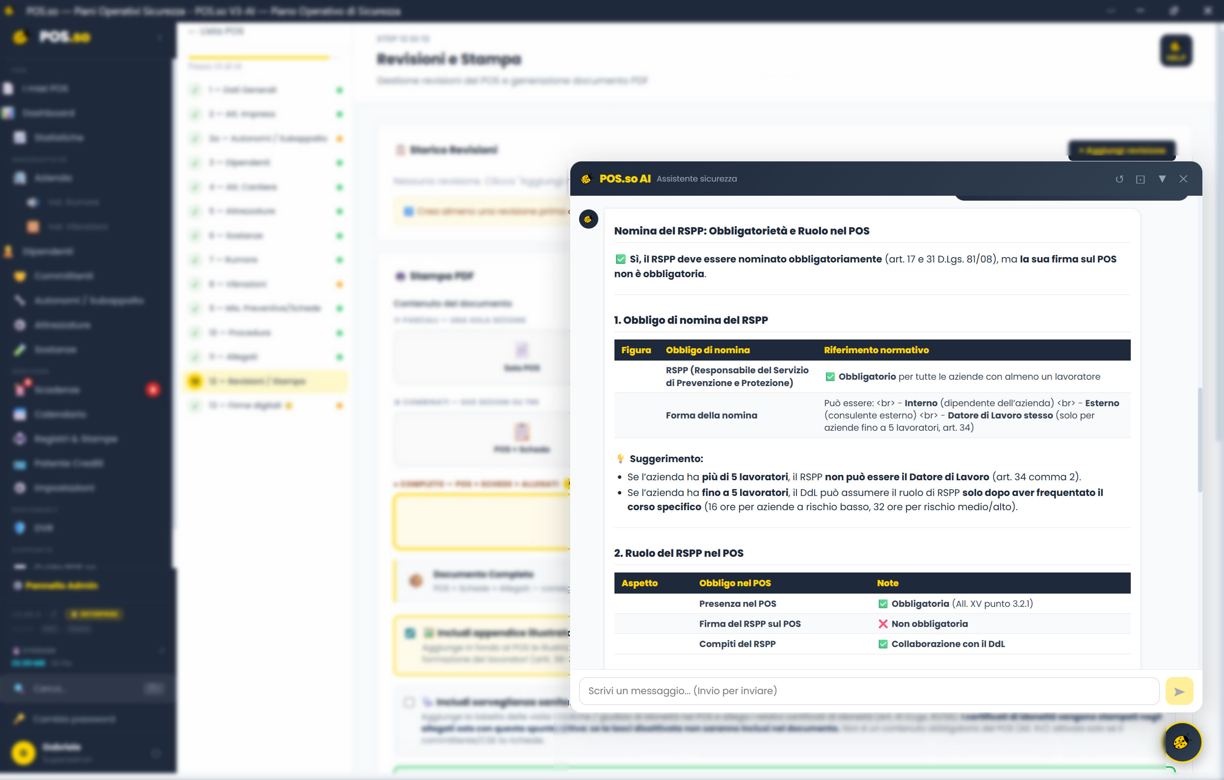 POS.so AI: assistente sicurezza con risposte normative